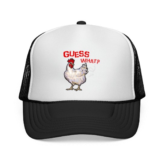 Funny Guess What Chicken Butt Farmer Chicken Buffs Trucker Caps