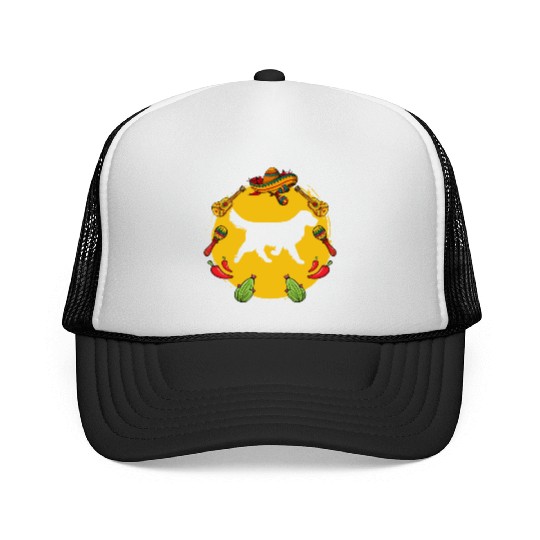 Cinco De Mayo Funny Golden Retriever Dog Lover Trucker Caps