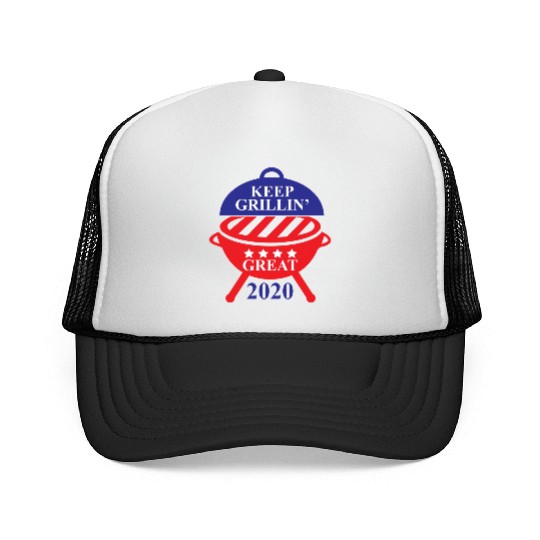 Keep Grillin Great 2020 Guys Republican Funny Gift Trucker Caps