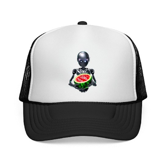 Watermelon for the robot Trucker Caps