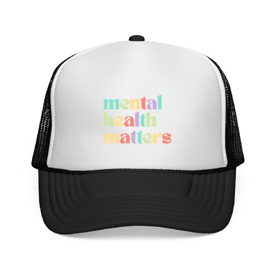 Mental Health Matters | Retro Quote Mixed Peach Trucker Caps