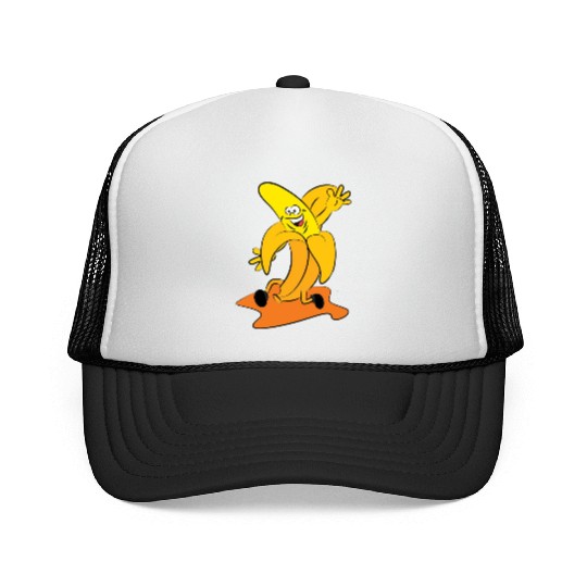funny running banana Trucker Caps