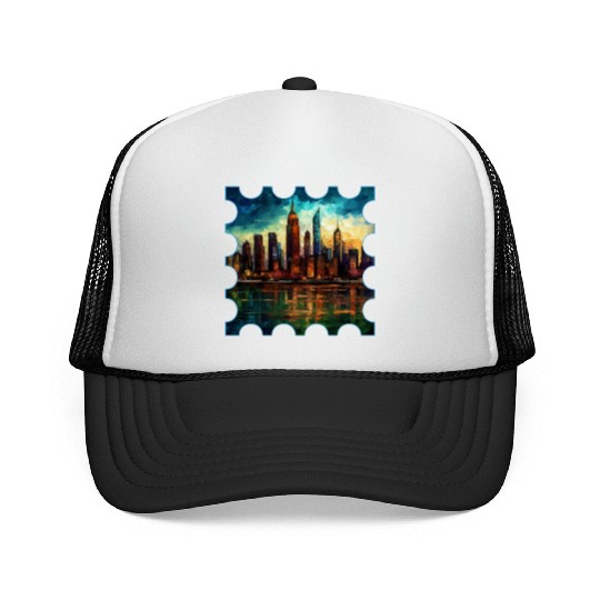 New York skyline Reverie A Symphony of Dreams Trucker Caps