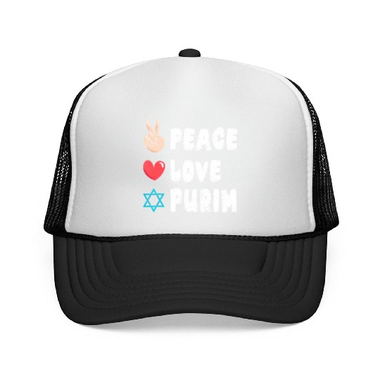 Peace Love Purim - Jewish Festival Trucker Caps