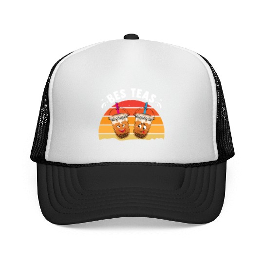 Bes Teas Funny Matching Friends Bubble Tea Lover Trucker Caps