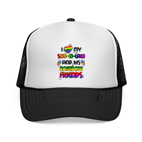 I Love My Son In Law And His Rainbow Friends LGBT Trucker Caps