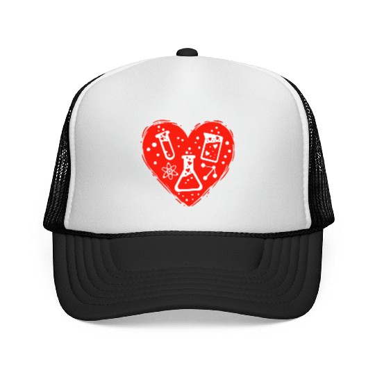 Science Physics Heart Valentines Day Chemist Physi Trucker Caps