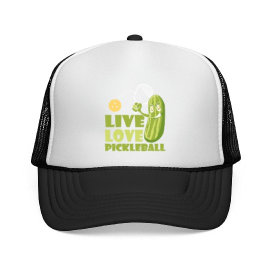 Live Love Pickleball Who Loves Pickle And Ball Trucker Caps