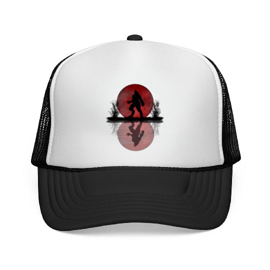 Werewolf Under A Full Blood Moon Howling Trucker Caps