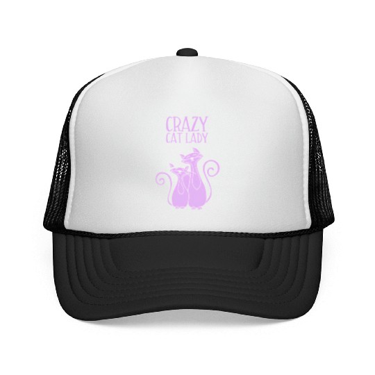 Crazy Cat Lady For Cat Purple Trucker Caps