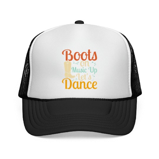 Boots On Music up Let's Dance Line Dance Country M Trucker Caps