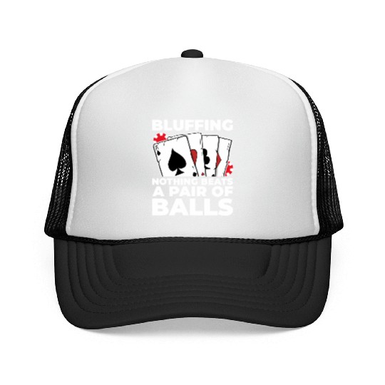 Gambling Casino Vegas Cards Texas Hold'Em Face Pok Trucker Caps