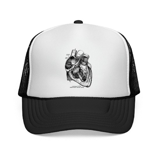 Anatomical Heart Medical Anatomy Illustration Trucker Caps