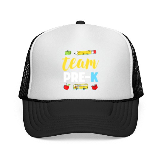 Team Pre-K Teacher First Day Preschool Back to Sch Trucker Caps