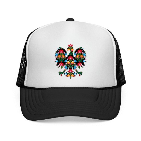 Polish Eagle Poland Wycinanki Emblem Polish Folk F Trucker Caps