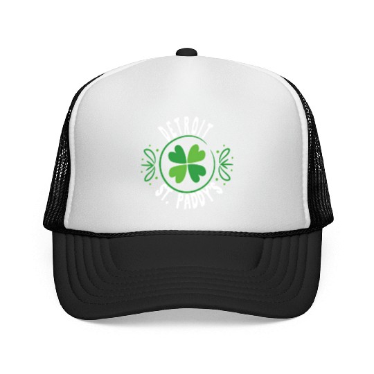 Detroit St PatricDay St Paddys 313 Area Code Trucker Caps