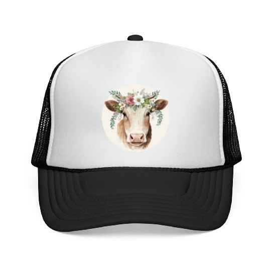 Cottagecore Cute Cow Ox Farm Animal Pet Calf Trucker Caps