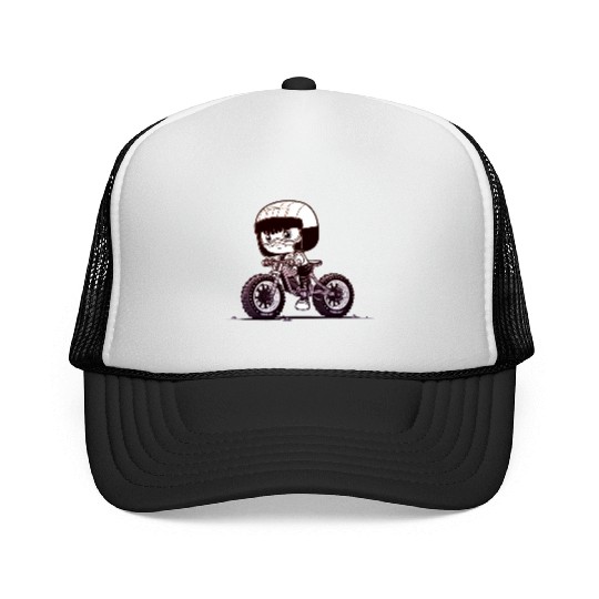 Biker Cycling Funny Cyclist Tint Colorful Trucker Caps