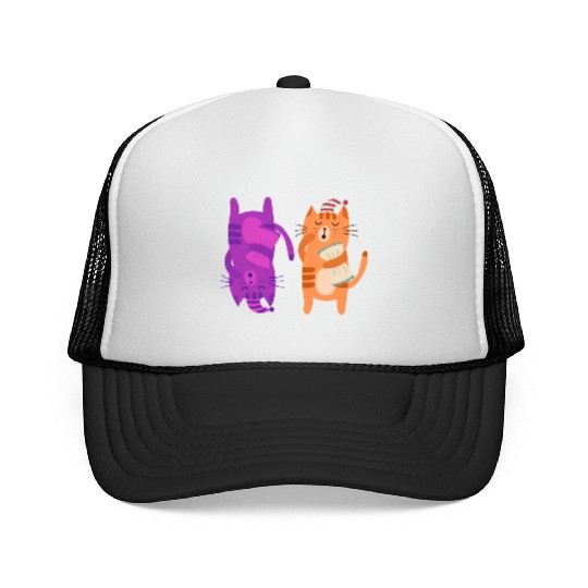 Cats Nap Napping Kitties Hugging Pillows Trucker Caps