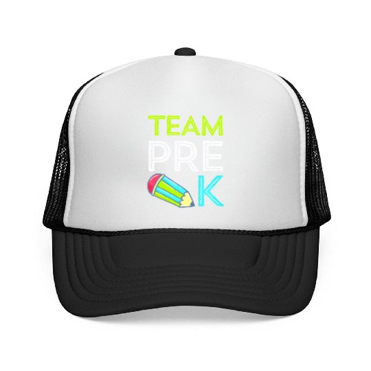 Team Pre-K Teacher First Day Preschool Back to Sch Trucker Caps