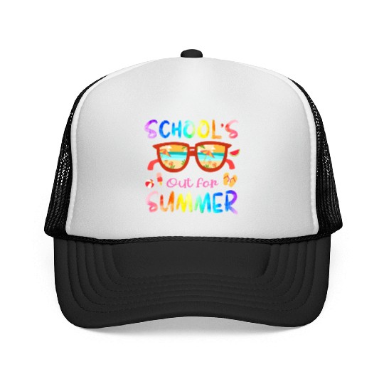 Schools Out For Summer Last Day Of School Teacher Trucker Caps