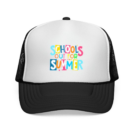 Last Day Of School Schools Out For Summer Teacher Trucker Caps