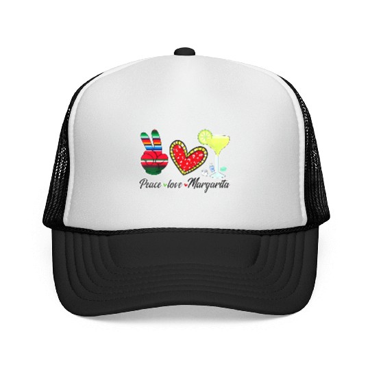 Peace Love Margarita for Plus Size Trucker Caps