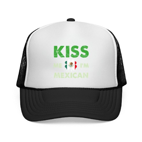 St Patric Day Irish - Kiss Me Im Mexican Shamrock Trucker Caps