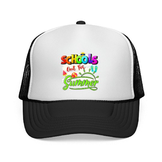 Schools Out For Summer Lover Funny Teacher Student Trucker Caps