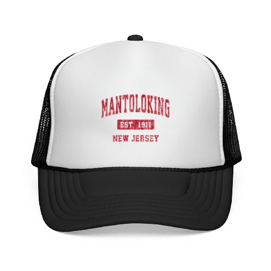 Mantoloking New Jersey Nj Sports Red Trucker Caps