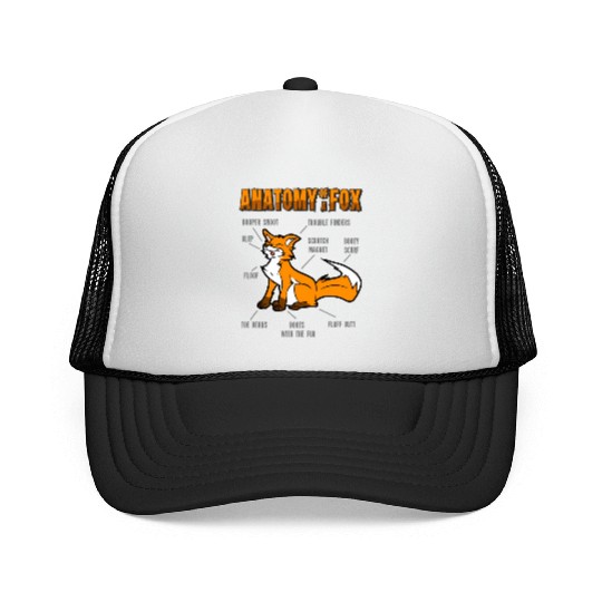 Anatomy Fox Furry Fursona Trucker Caps