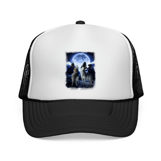 The Mountain Men'S Wolf Native American Trucker Caps