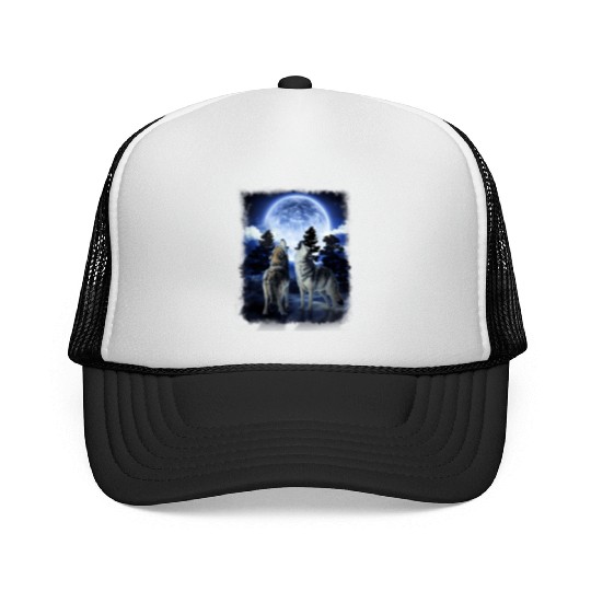 The Mountain Men'S Wolf Native American Trucker Caps