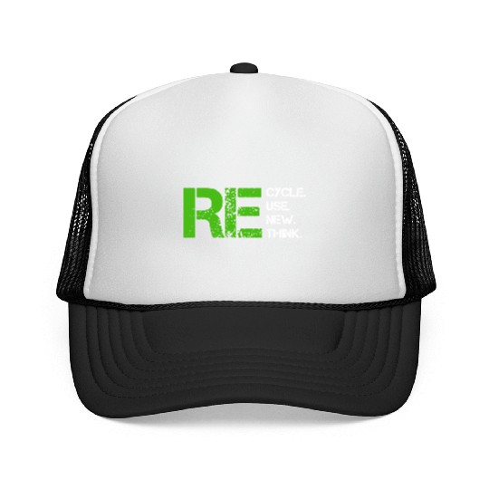 Reduce Reuse Recycle Rethink World Environment Day Trucker Caps