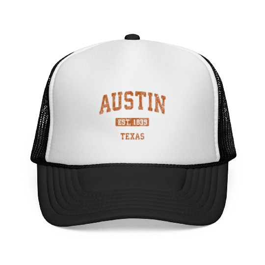 Austin Texas Tx Athletic Sports Trucker Caps