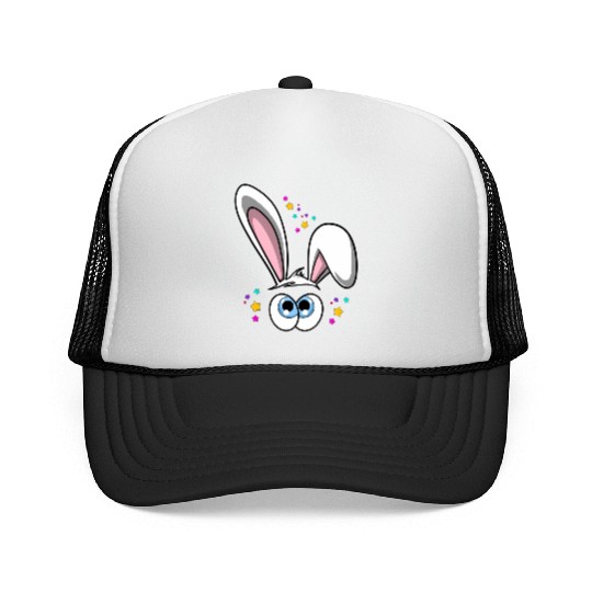 Easter Bunny With Eyes Trucker Caps