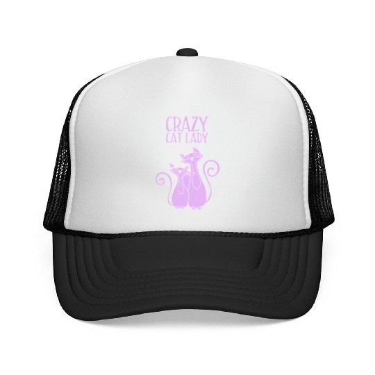 Crazy Cat Lady For Cat Purple Trucker Caps