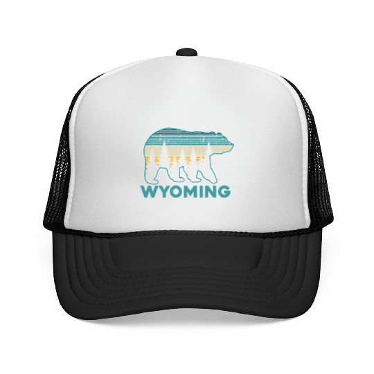 Wyoming Grizzly Bear Nature Hiking Trucker Caps