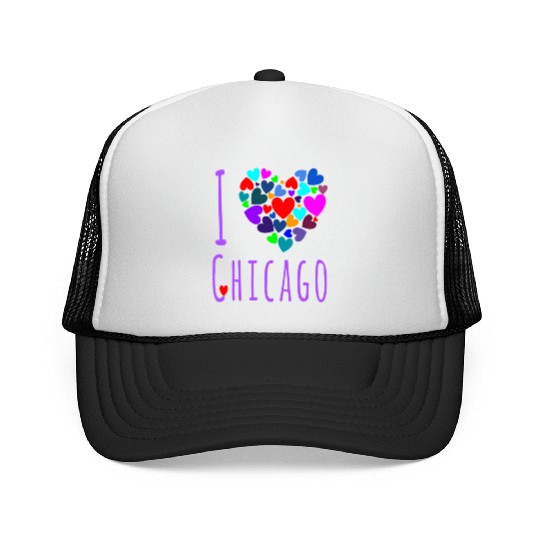 I Love Chicago Heart City Of Chicago Trucker Caps