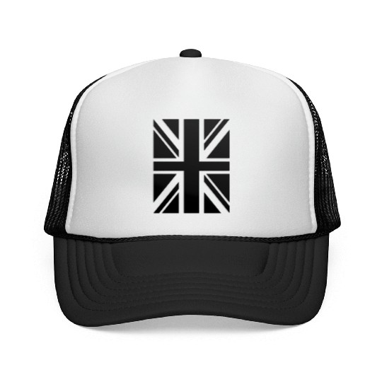 Black Union Jack - Uk Flag - Great Britain Trucker Caps
