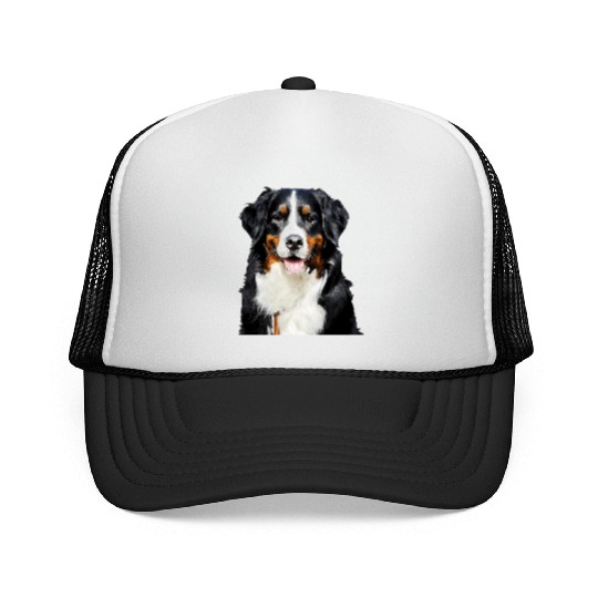 Portrait Of Bernese Mountain Dog Trucker Caps