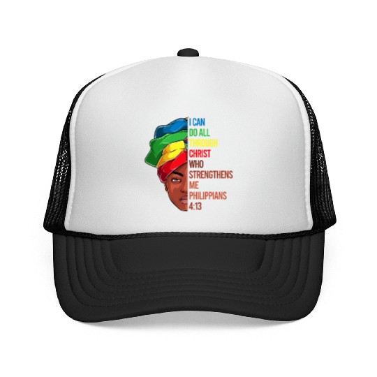 African American Jesus Christian Black Trucker Caps
