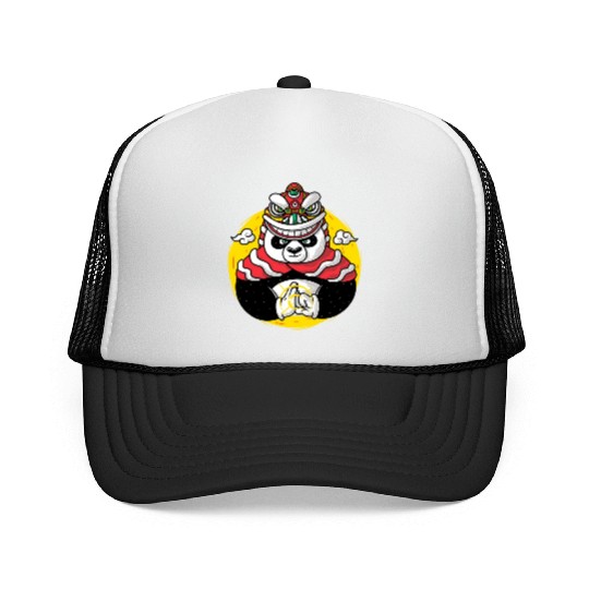 Lion Dance Panda Trucker Caps