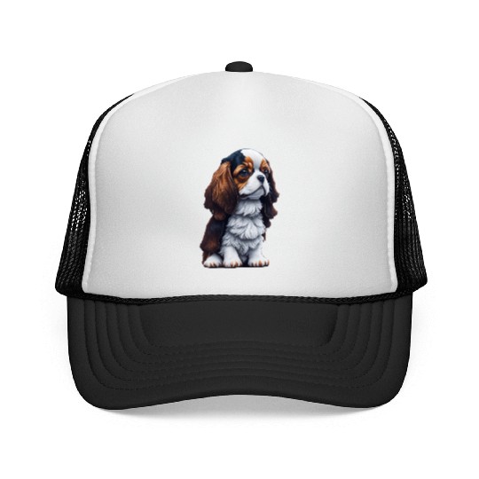 Cavalier King Charles Spaniel Dog Puppet Trucker Caps