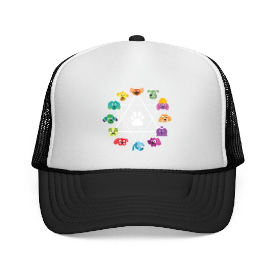 Color Wheel Of Cute Dogs Art Teacher Dog Lover Trucker Caps