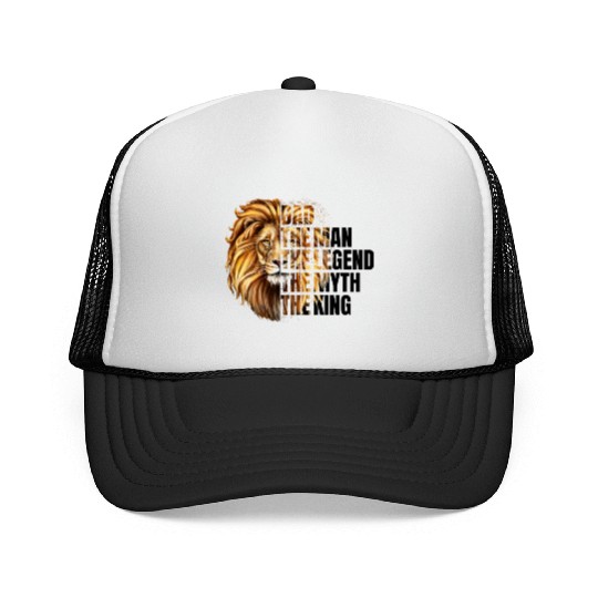 Dad the Man the Legend Leopard Lion Png Trucker Caps