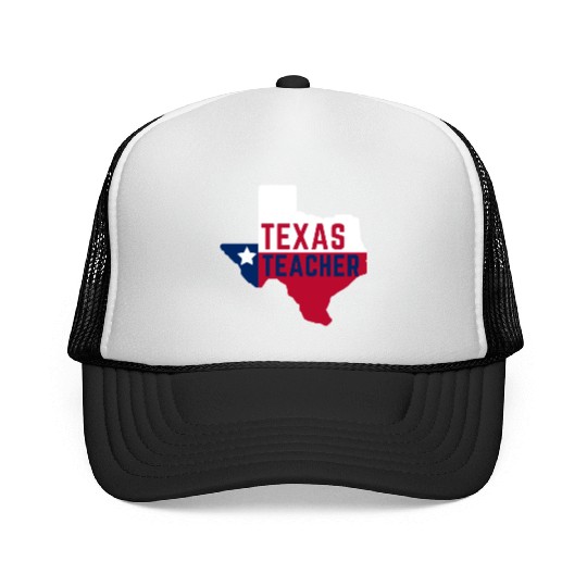 Texas Teacher Life Flag Style Trucker Caps