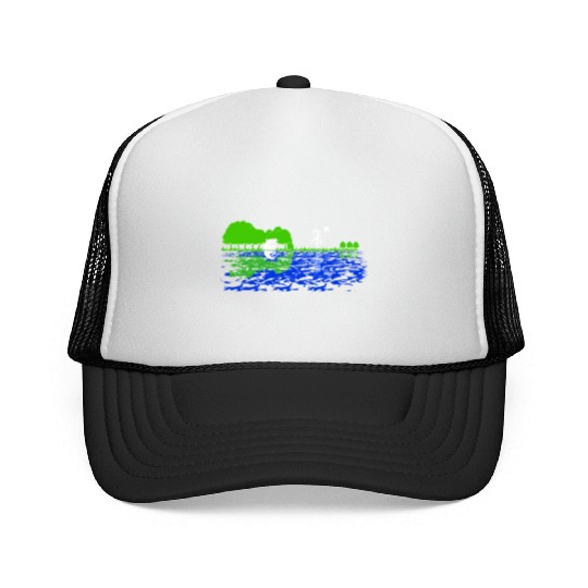 Disc Golf Sunset Guitar Guitarist Player Golfing Trucker Caps