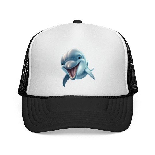 Sunny Delphinia: Joyful Dolphin's Paradise Trucker Caps
