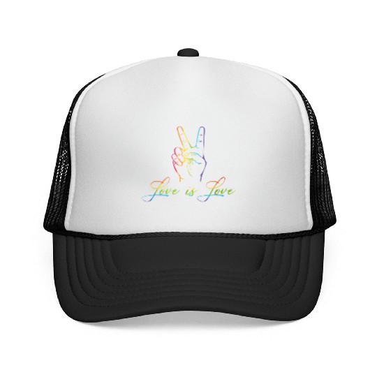 Love Is Love Gay LGBT Pride Love Trucker Caps